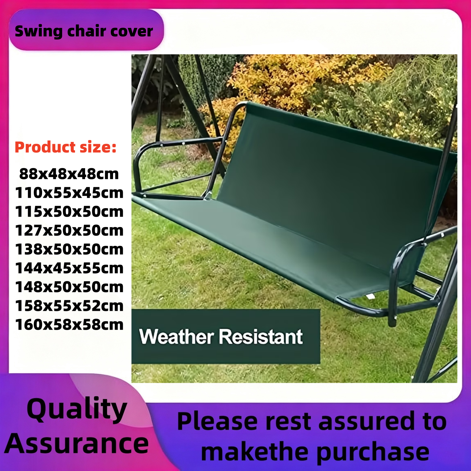 Outdoor Furniture Bench - Outdoor Relaxation, 600D Fabric Swing Seat