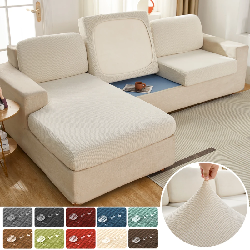 Outdoor Furniture With Storage For Cushions - Elastic Waterproof Sofa Cushion Covers Jacquard