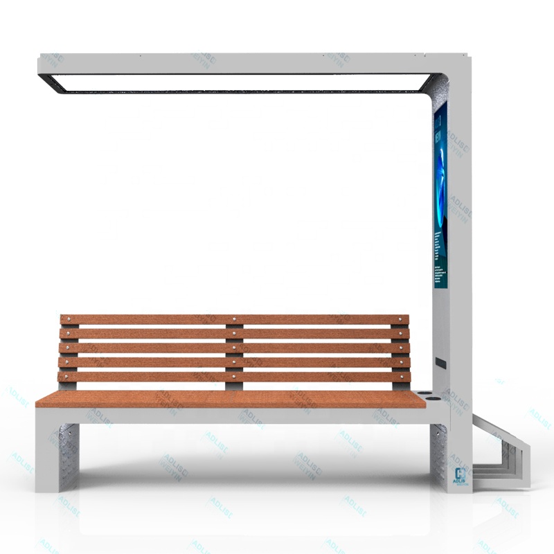 Outdoor Furniture Bench - Urban Modern Smart Solar Cell Powered