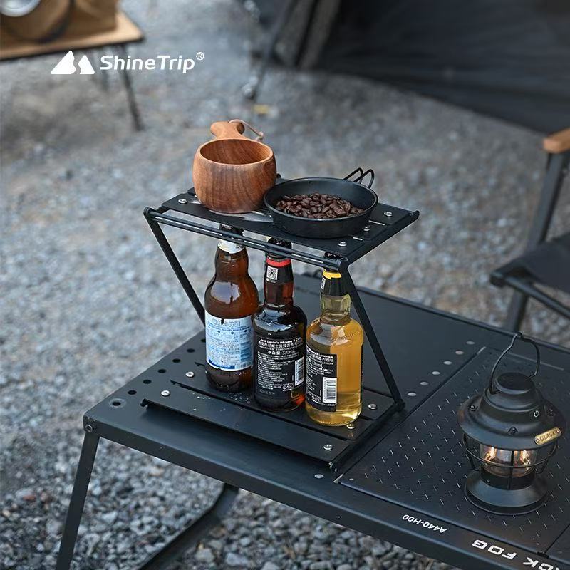 Outdoor Furniture Australia - ShineTrip Z-Type Foldable Camping Rack 2-Tier