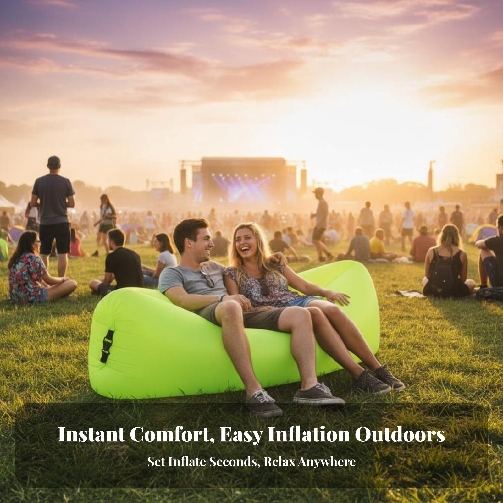 Outdoor Furniture Small - Air-Filled Lounger Easy to Inflate Wind-Filled