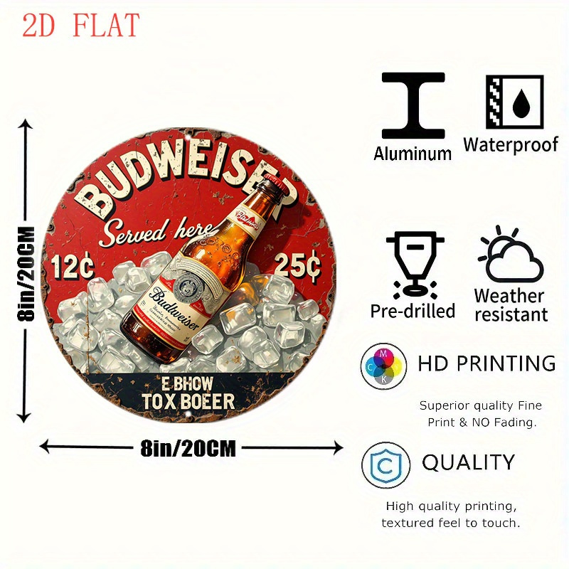 1pc Vintage Beer Logo Metal Wa - Outdoor Furniture Metal ulasan dan harga