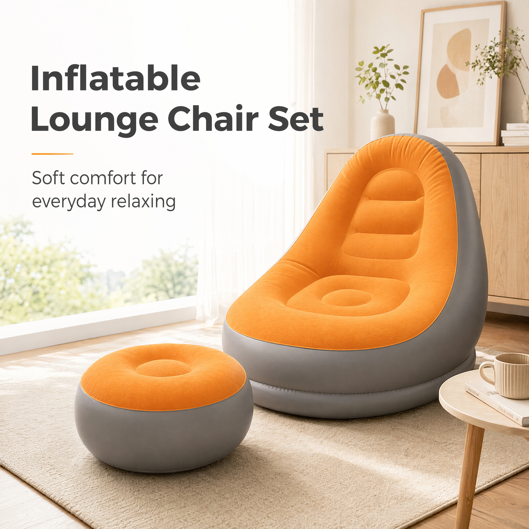 2 IN 1 Inflatable Sofa with St - Outdoor Furniture Small ulasan dan harga
