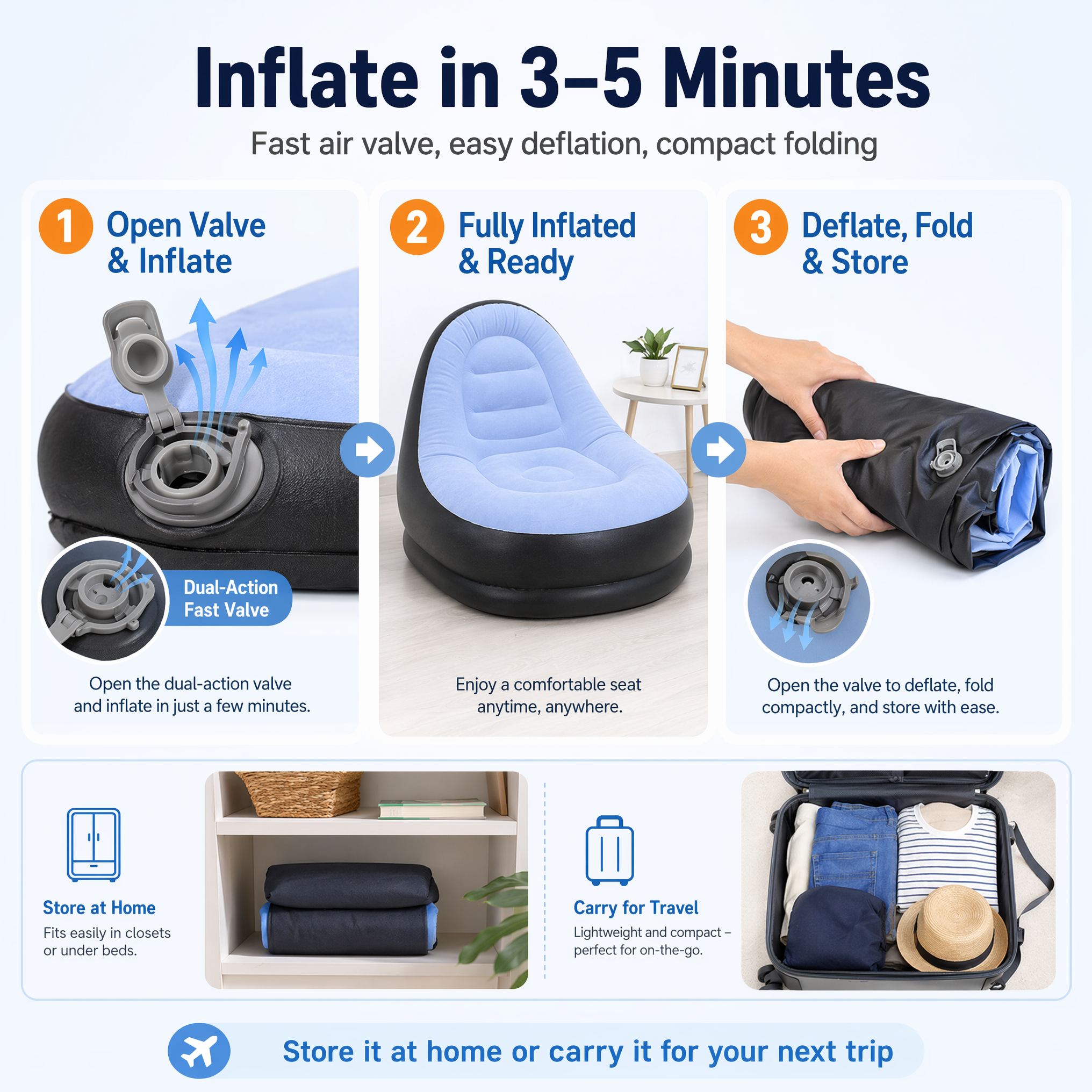 2 IN 1 Inflatable Sofa with St - Outdoor Furniture Small ulasan dan harga