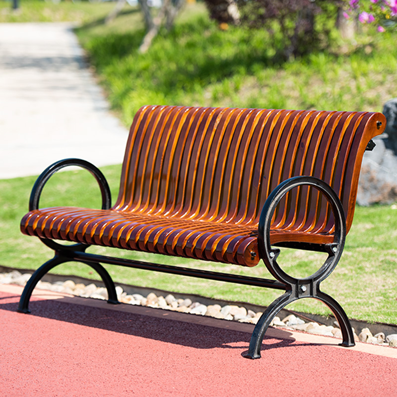 Modern Solid Wood & Wrought Ir - Outdoor Furniture Bench ulasan dan harga