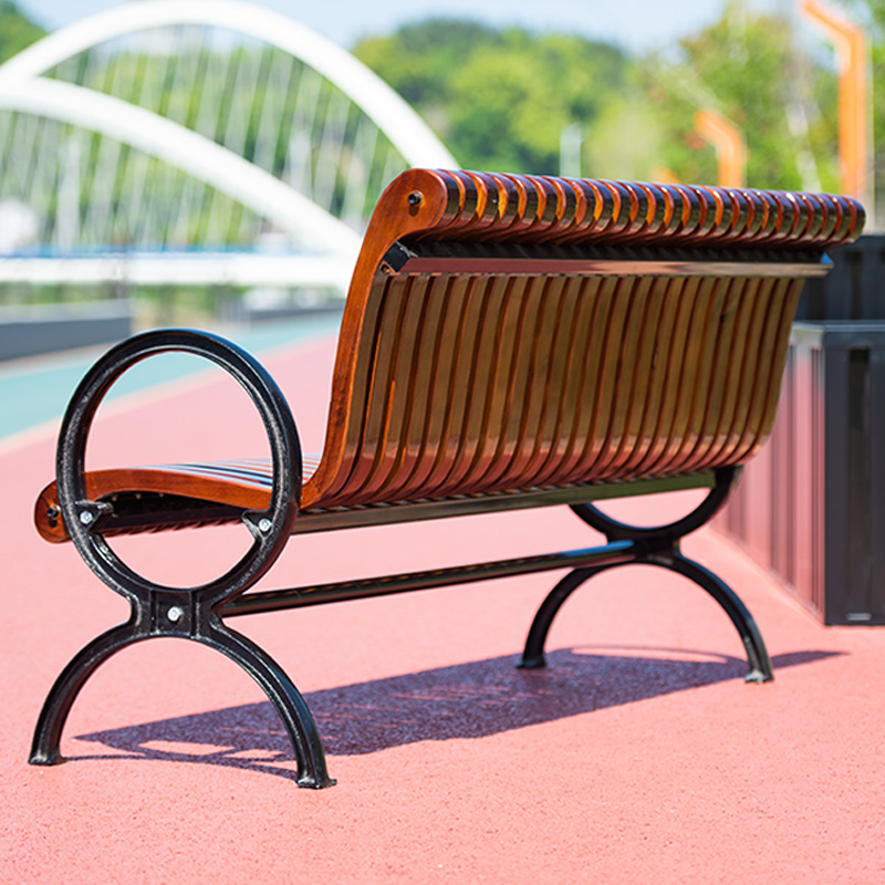 Modern Solid Wood & Wrought Ir - Outdoor Furniture Bench ulasan dan harga