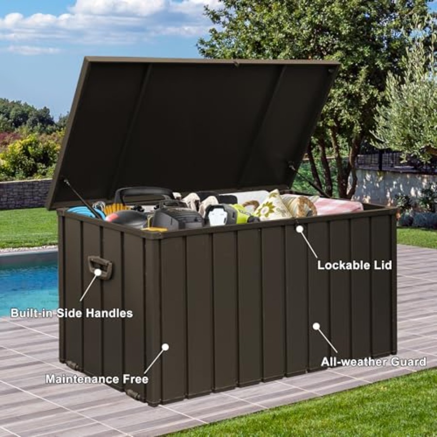 160 Gallon Deck Box Outdoor St - Outdoor Furniture With Storage For Cushions ulasan dan harga