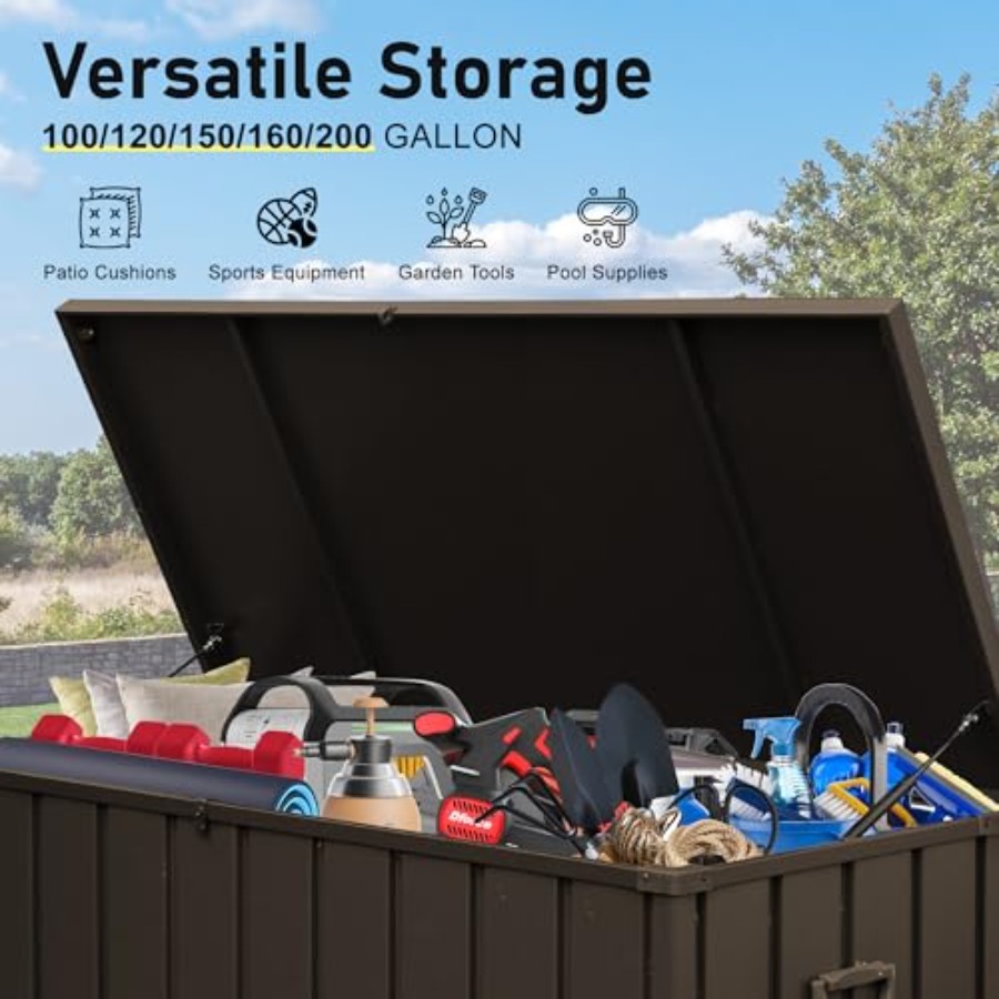 160 Gallon Deck Box Outdoor St - Outdoor Furniture With Storage For Cushions ulasan dan harga