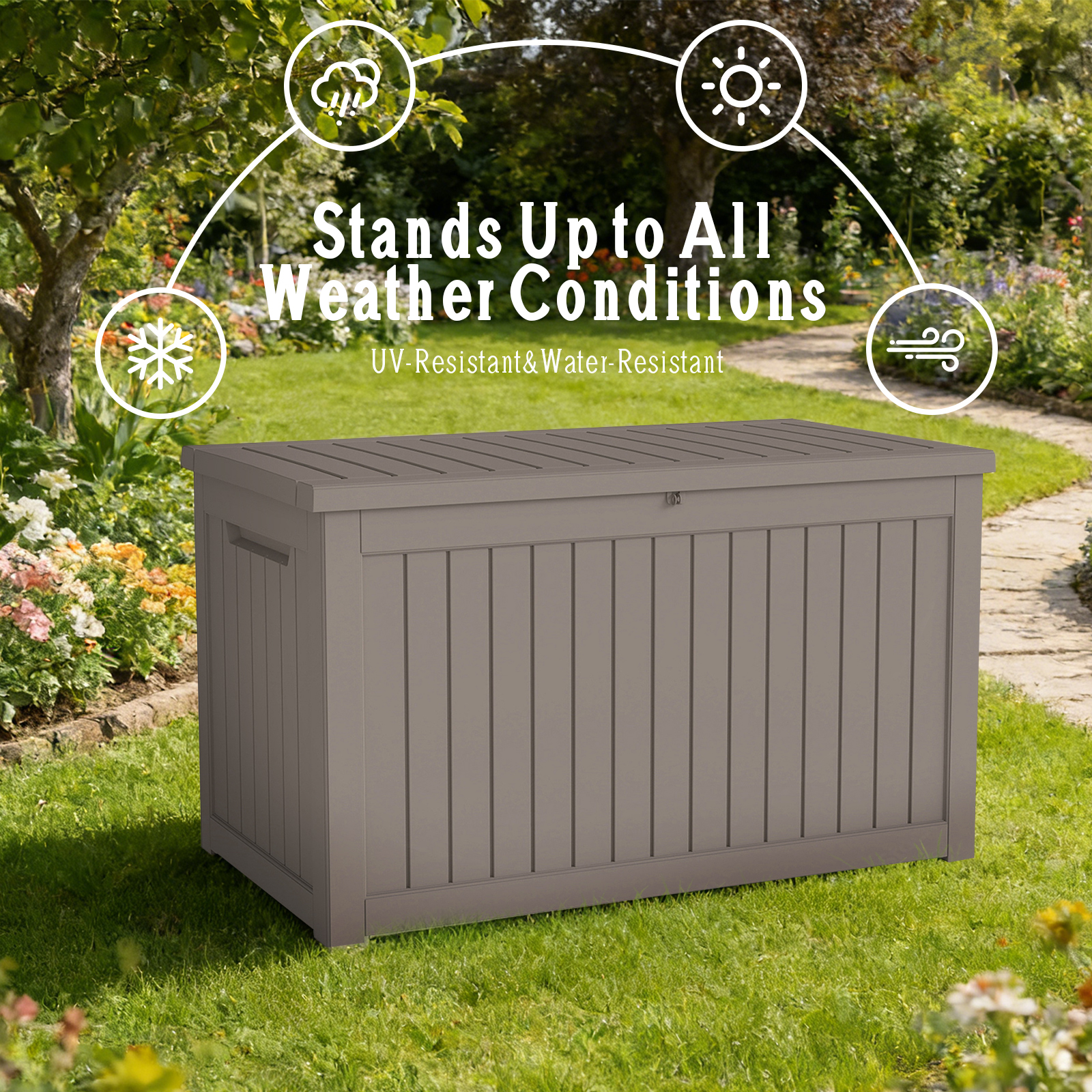 230GAL Gallon Waterproof Large - Outdoor Furniture With Storage For Cushions ulasan dan harga
