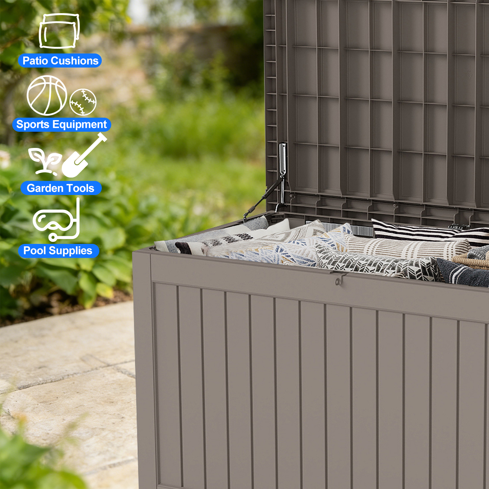 230GAL Gallon Waterproof Large - Outdoor Furniture With Storage For Cushions ulasan dan harga