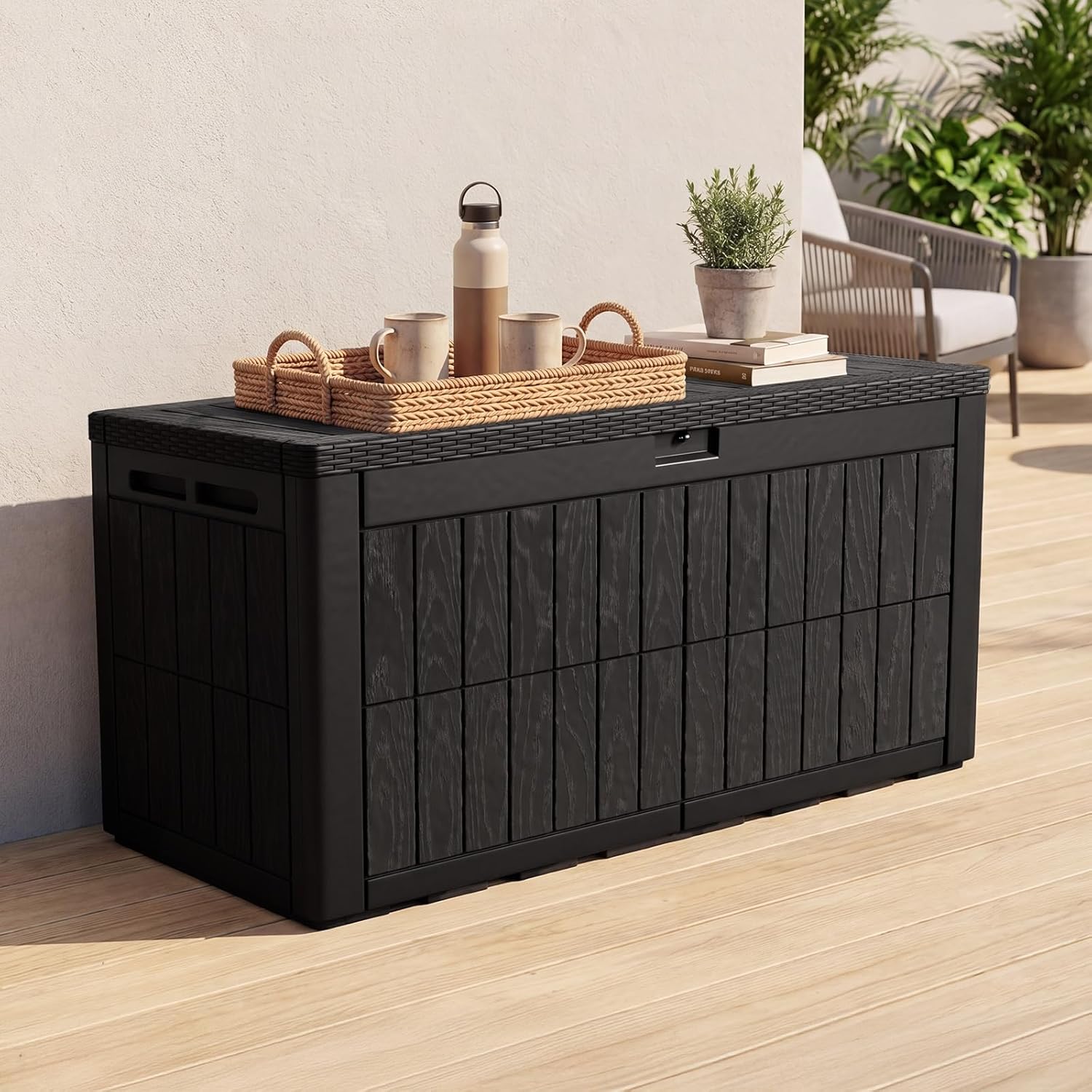 120 Gallon Resin Deck Box, Wea - Outdoor Furniture Heavy ulasan dan harga