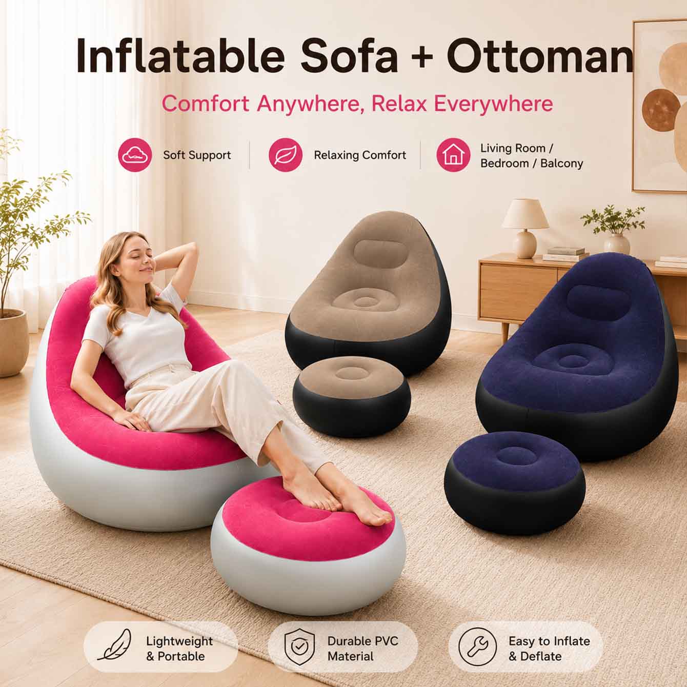 Inflatable Chair for Adults,Po - Outdoor Furniture Small ulasan dan harga