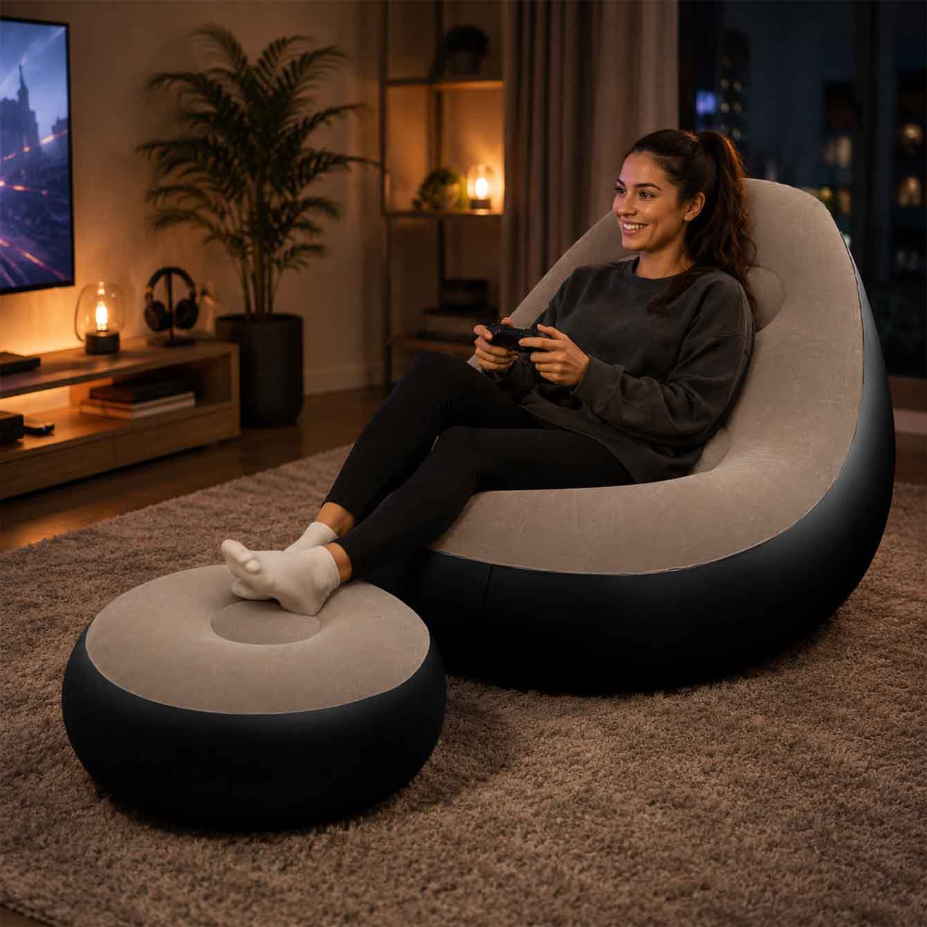 Inflatable Chair for Adults,Po - Outdoor Furniture Small ulasan dan harga