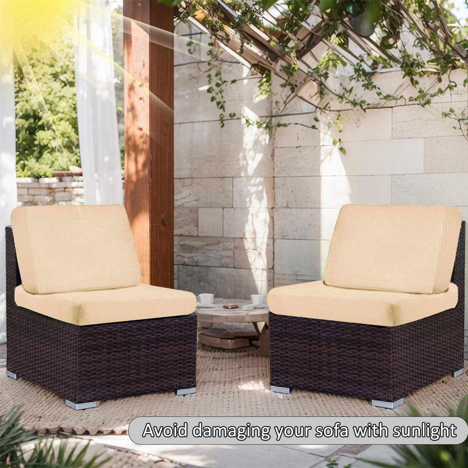 Waterproof Outdoor Sofa Cover  - Outdoor Furniture With Storage For Cushions ulasan dan harga