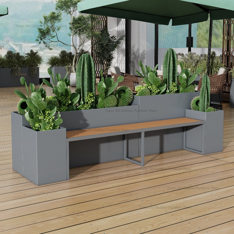 Nordic Stainless Steel Planter - Outdoor Furniture Bench ulasan dan harga