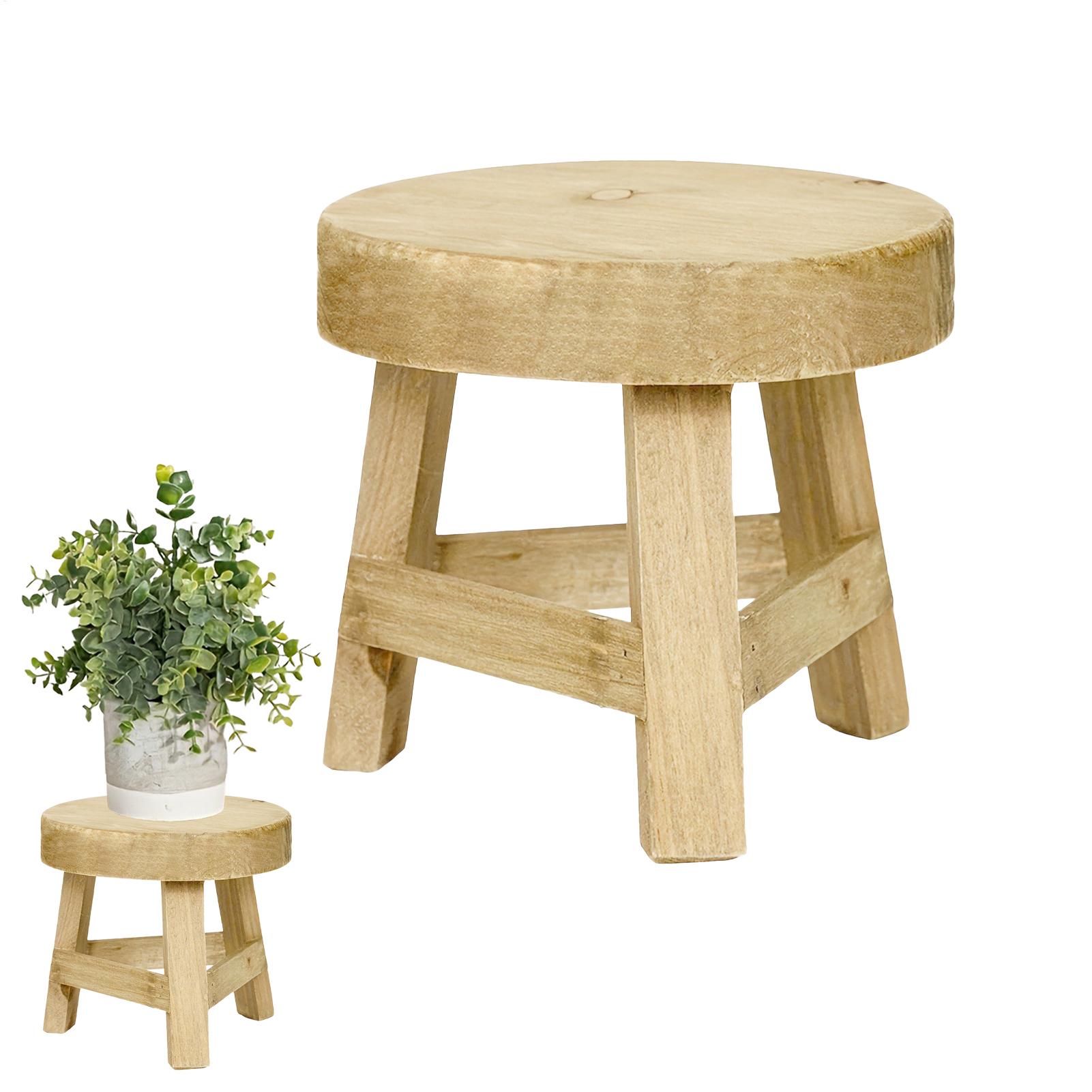 Round Plant Stool Wooden Small - Outdoor Furniture Small ulasan dan harga