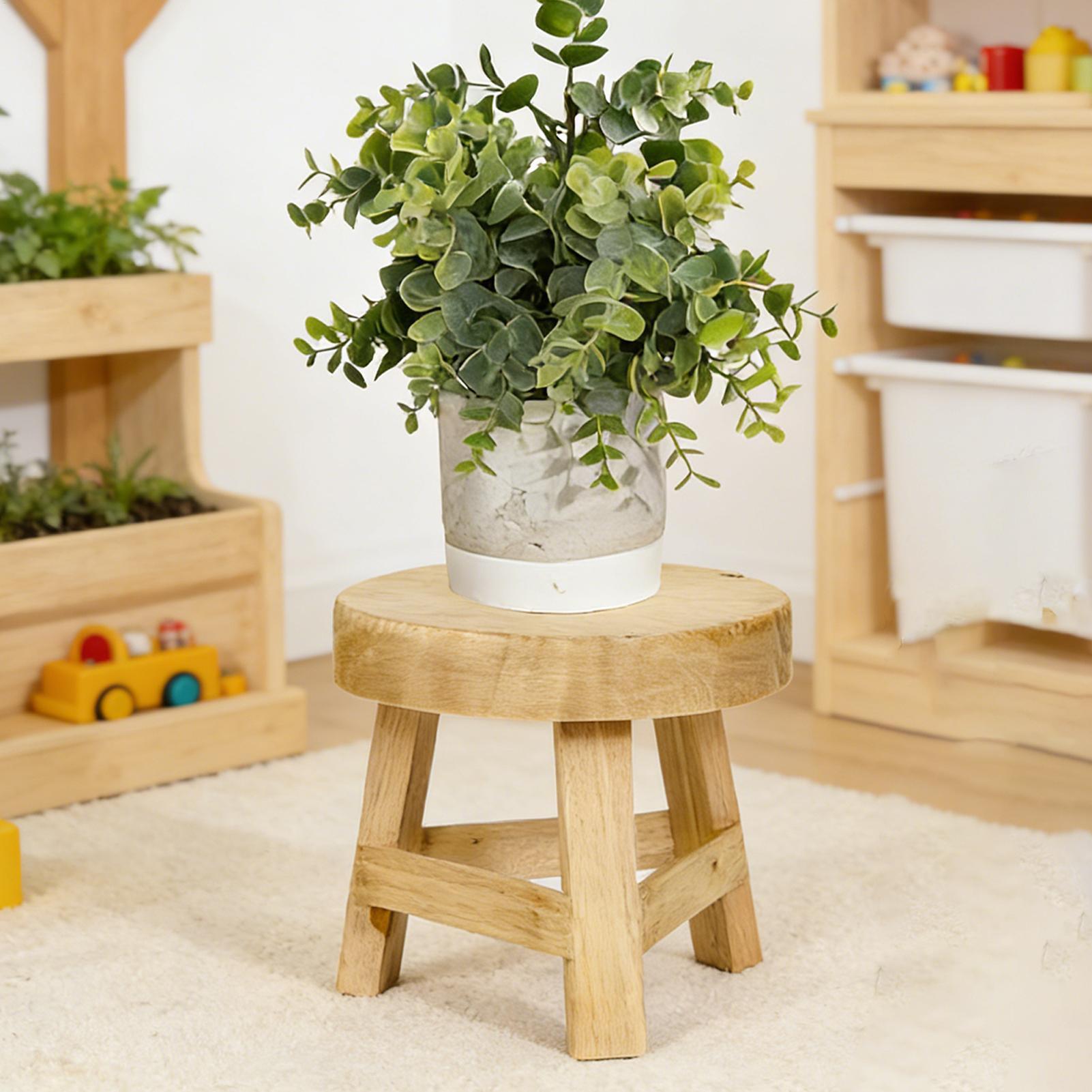 Round Plant Stool Wooden Small - Outdoor Furniture Small ulasan dan harga