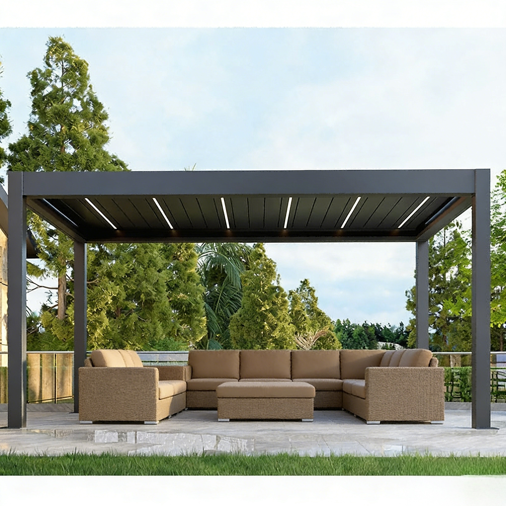 Backyard Install Against The W - Outdoor Furniture Metal ulasan dan harga