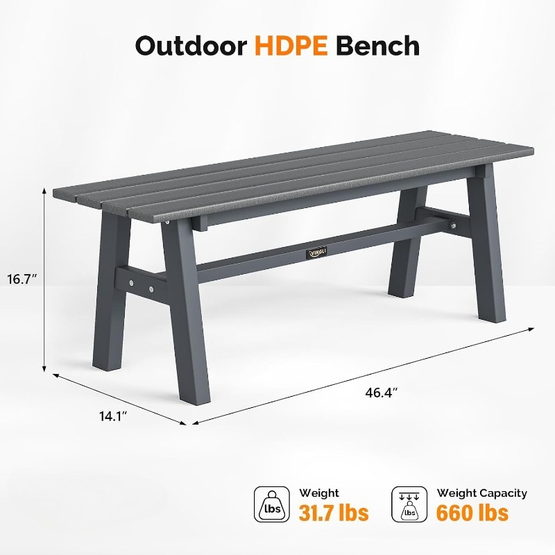 47 Inch Outdoor Bench Garden P - Outdoor Furniture Bench ulasan dan harga