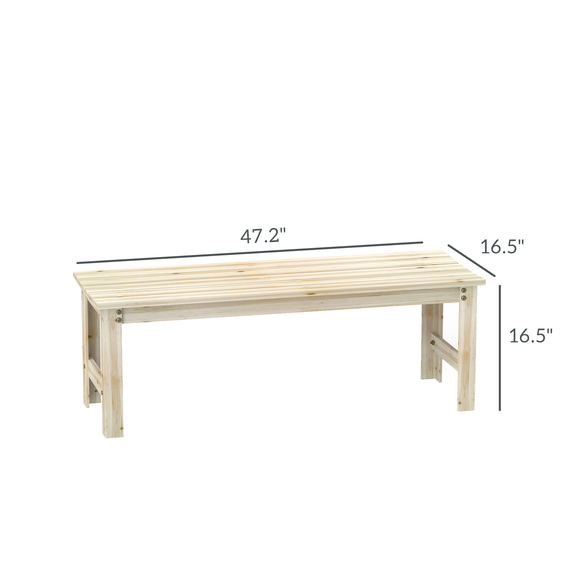 2-Seat Wood Garden Bench, Slat - Outdoor Furniture Bench ulasan dan harga