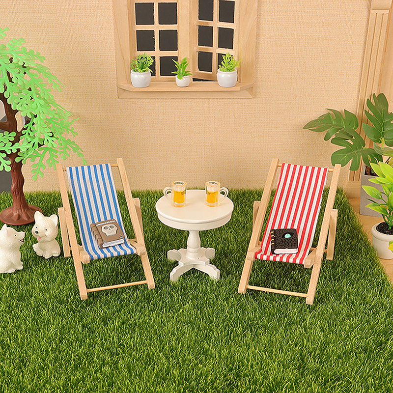 Dollhouse Miniature Items Wood - Outdoor Furniture Small ulasan dan harga