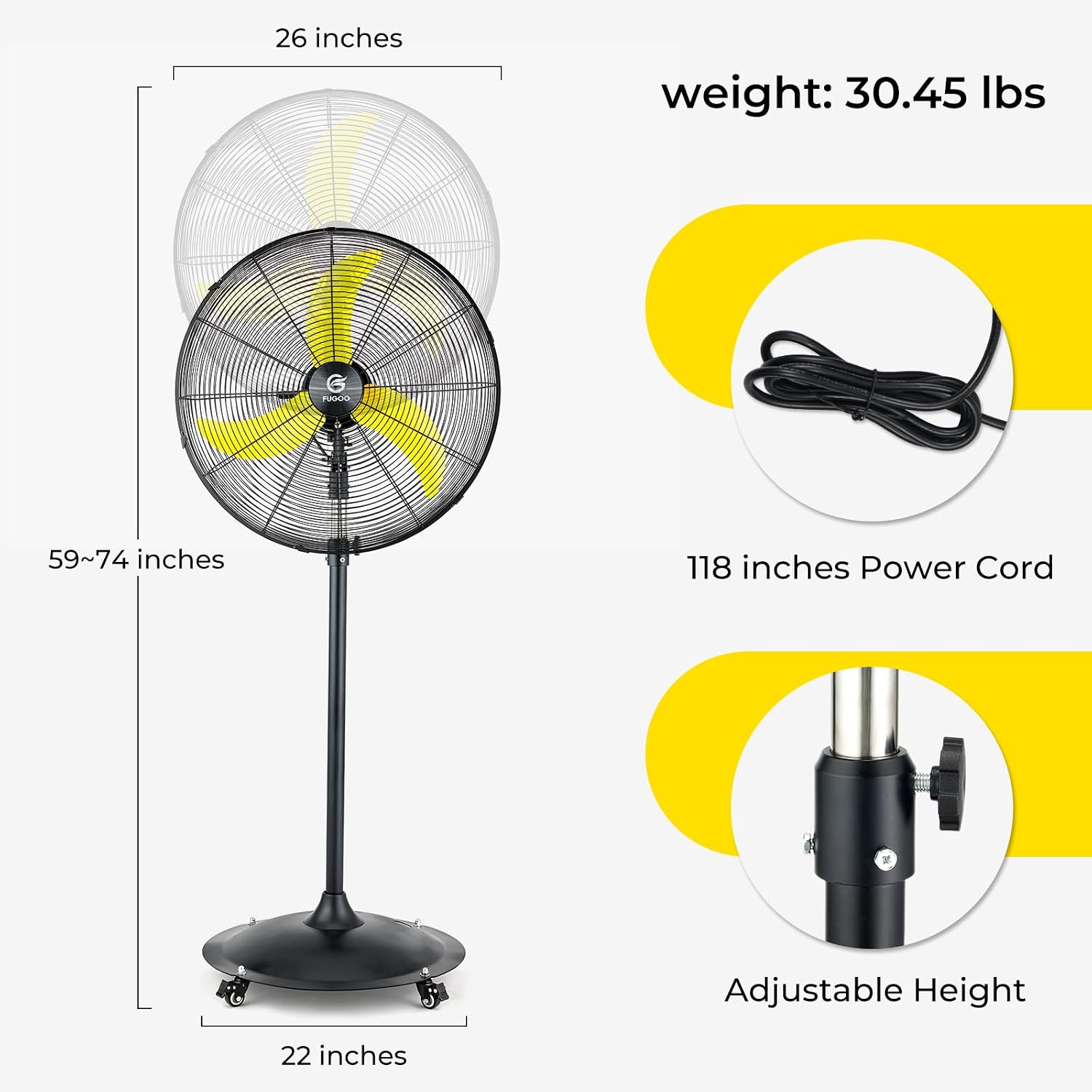 24'' Outdoor Oscillating Pedes - Outdoor Furniture Metal ulasan dan harga
