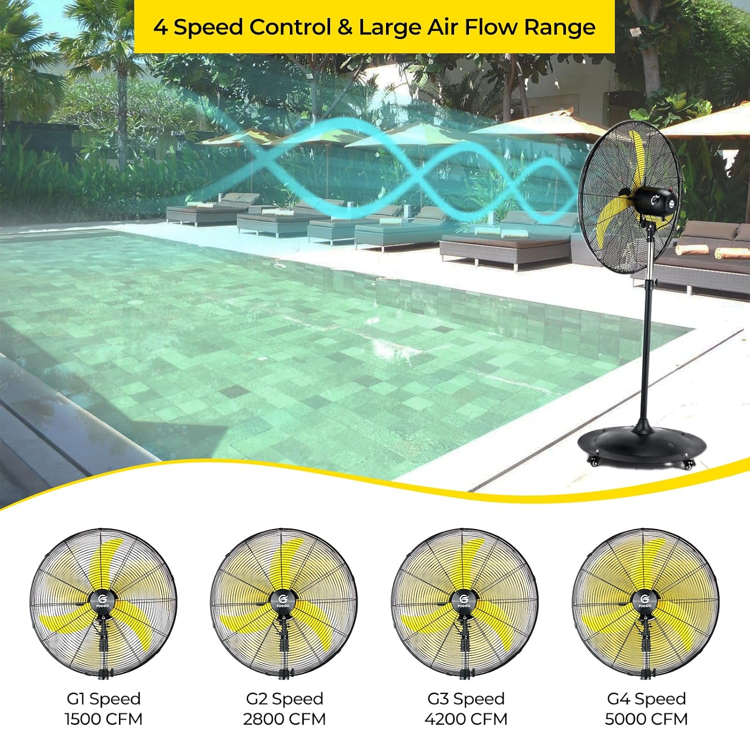 24'' Outdoor Oscillating Pedes - Outdoor Furniture Metal ulasan dan harga
