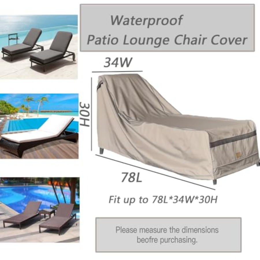 Patio Chaise Lounge Cover Wate - Outdoor Furniture Heavy ulasan dan harga
