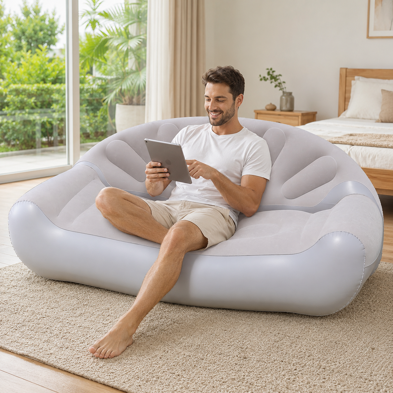 1pc Inflatable Double Sofa Cha - Outdoor Furniture Small ulasan dan harga