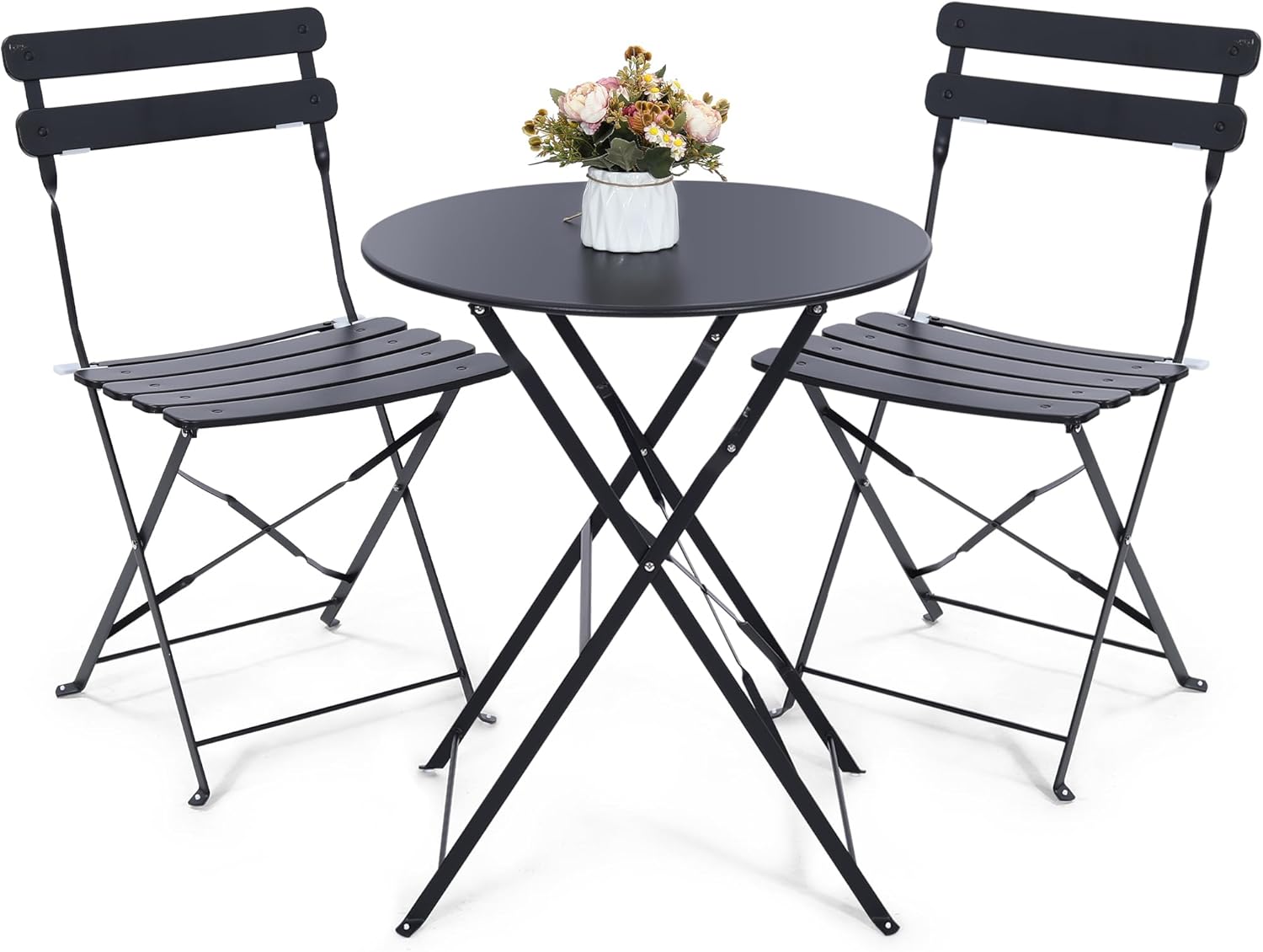 Space-saving black 3-piece fol - Outdoor Furniture Small ulasan dan harga