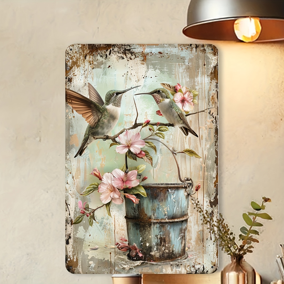 1pc Vintage Hummingbird & Flor - Outdoor Furniture Metal ulasan dan harga