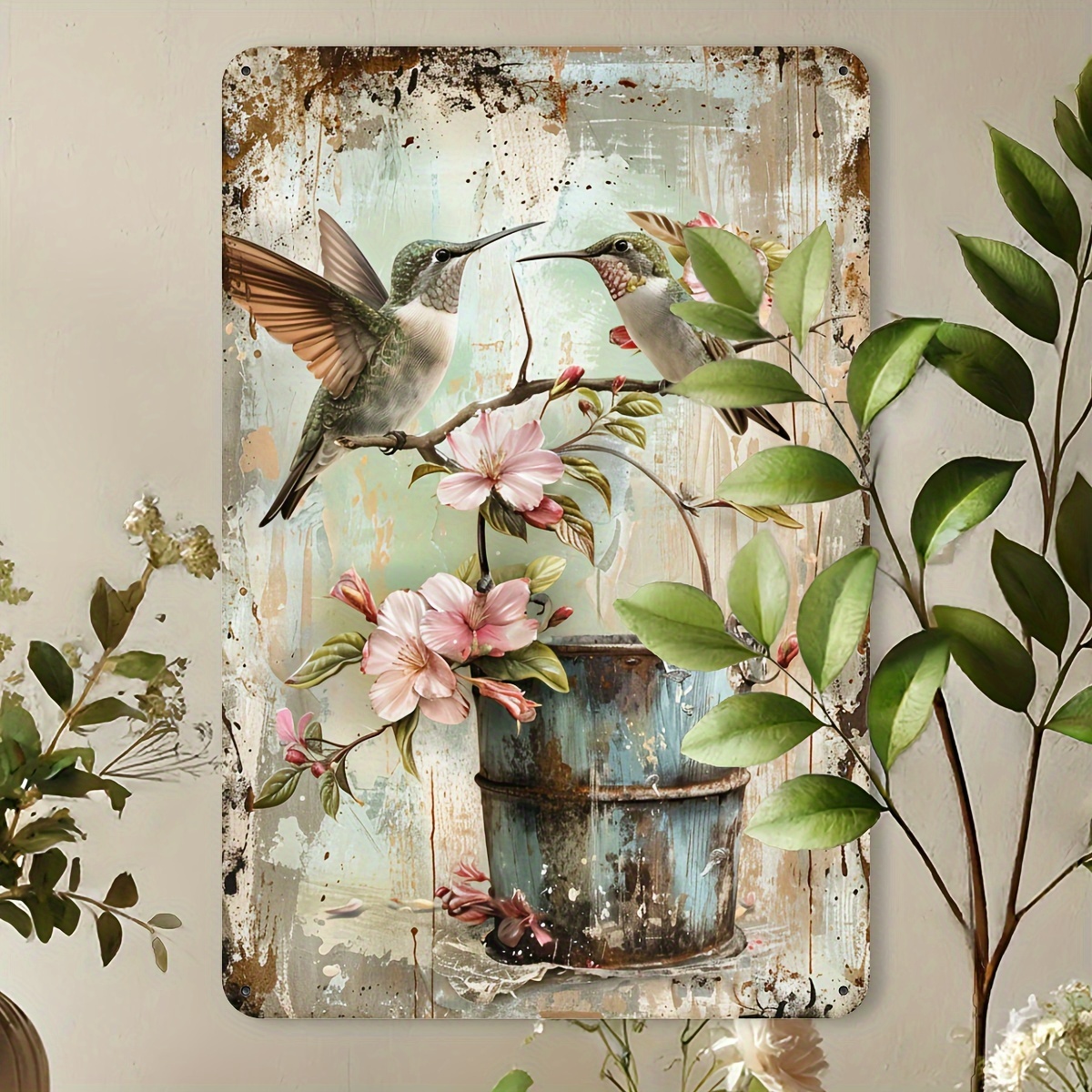 1pc Vintage Hummingbird & Flor - Outdoor Furniture Metal ulasan dan harga