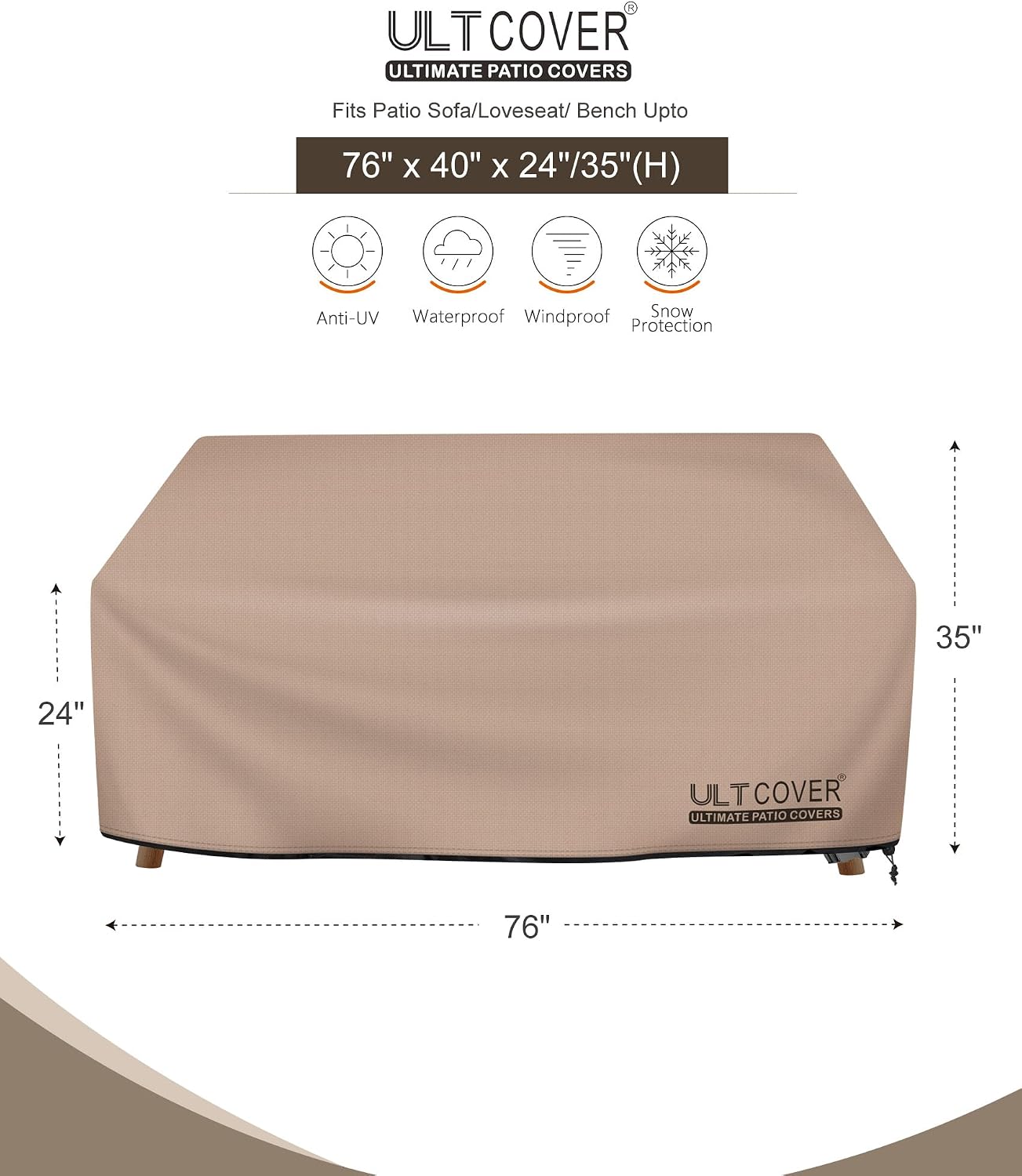 ULTCOVER Waterproof Outdoor De - Outdoor Furniture Bench ulasan dan harga